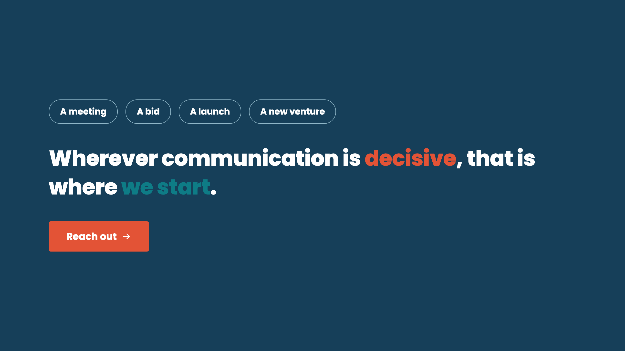 Wherever communication is decisive, that is where we start
