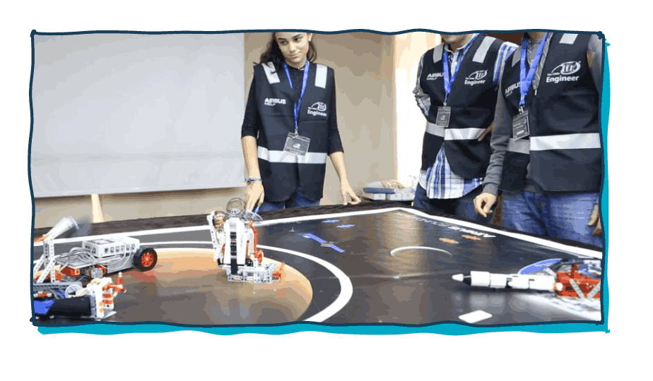 Students at the Airbus Little Engineer Workshop